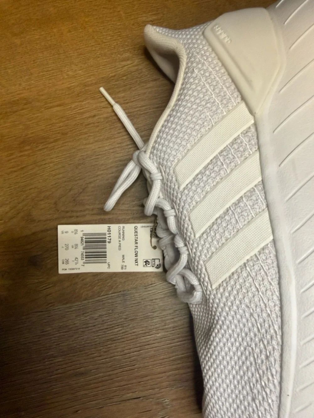 adidas QUESTAR FLOW NXT -TRIPLE WHITE All-White Knit Runner Sneakers